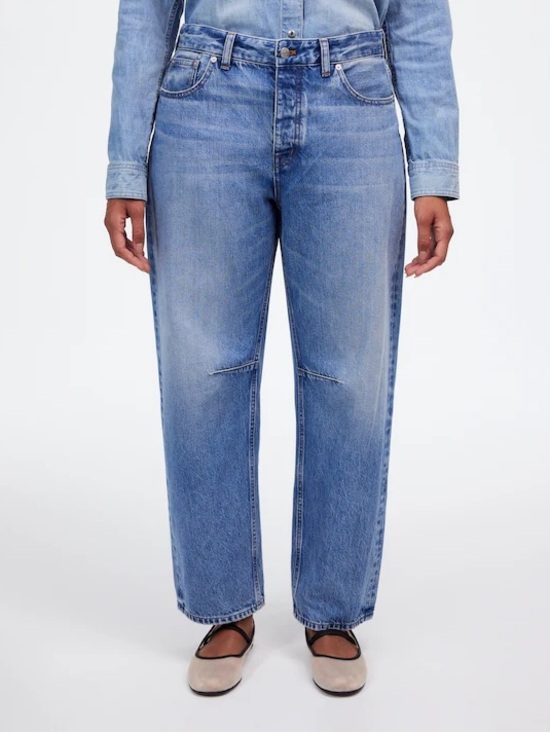 Madewell Denim - Madewell Curvy Darted Barrel Leg Jeans Womens 31 Medium Wash Denim